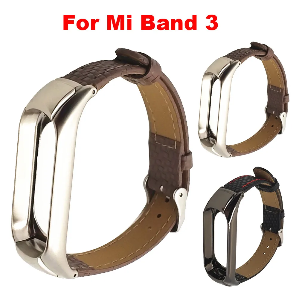 Новые модные кожаные Смарт наручные часы ремешок для Xiaomi Miband 3 браслет