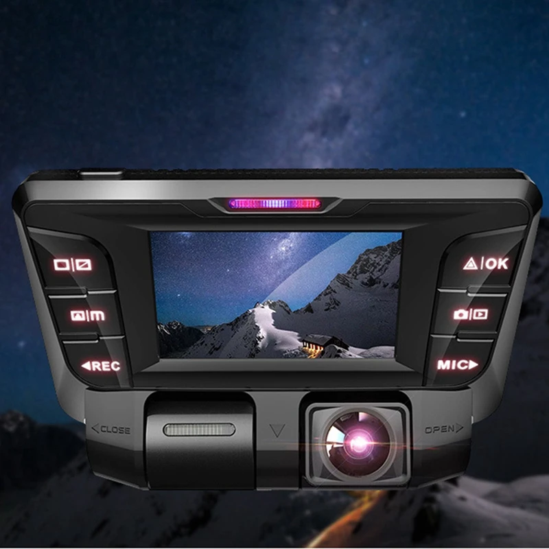 Автомобильный видеорегистратор V28 HD с двумя объективами Panorama Pixel 12 миллионов