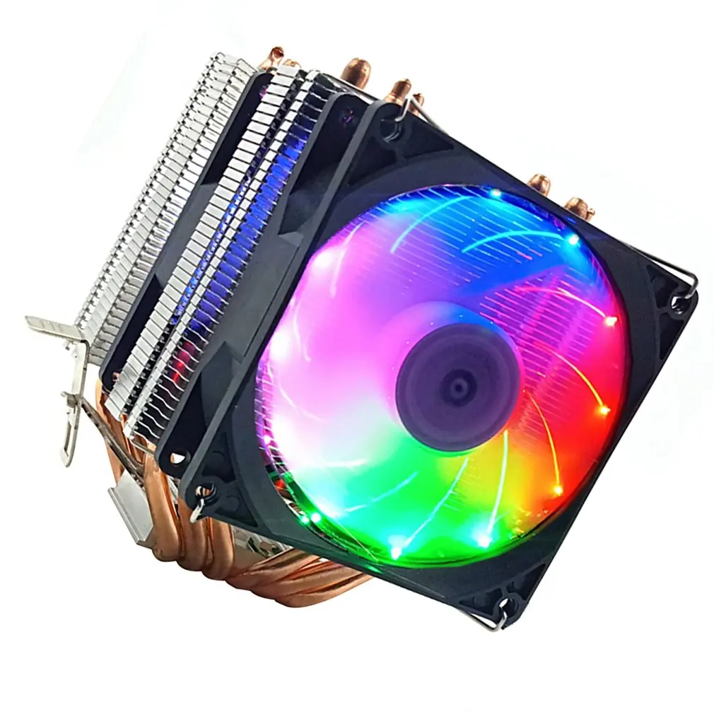 AVC Чистая медь 6 тепловая трубка 3 pin процессор теплоотвод AMD 1155 1156 настольный компьютер процессор вентилятор кулер теплоотвод один или двойной ветер