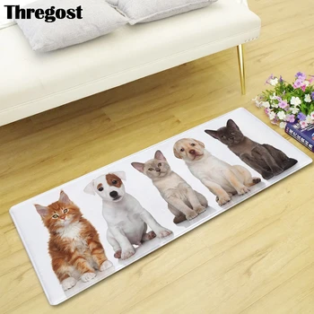

Cartoon Printed Welcome Mat Animals Office Chair Mats Long Bathroom Carpet Modern Kitchen Mat Machine Washable Rugs