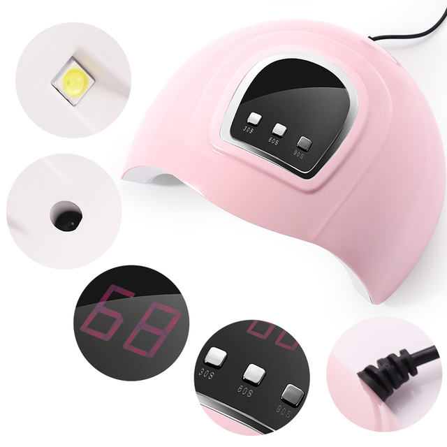 6W/24W/30W/36W Pink UV Nail Lamp UV LED For Nail Dryer Drying USB Cable Ice Lamp Fast Dryer Nail Gel Curing Machine
