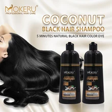 Mokeru-champú de tinte de Color para cabello marrón para mujer, aceite de coco Natural puro de larga duración, tinte rápido, 500ml