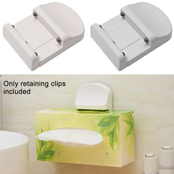 

Wall Mounted Tissue Box Clip Vertical Universal Holder Self Adhesive Organizer Multi Purpose Bathroom Kitchen Storage Rack Home