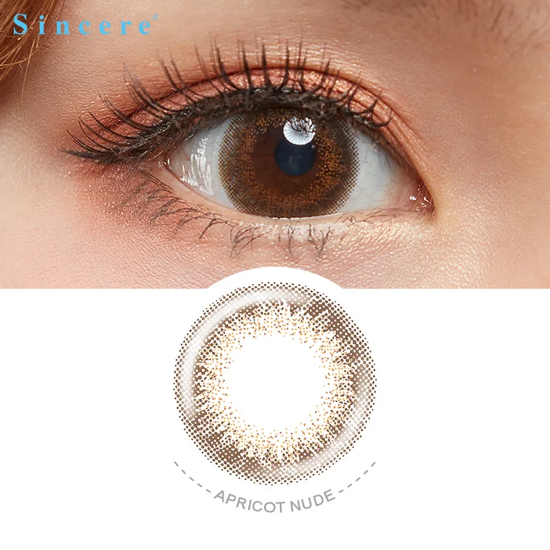 Прозрачные зеленые цветные контактные линзы для глаз ежемесячное использование в течение 30 дней контактные линзы 1 объектив - Цвет: Apricot Nude