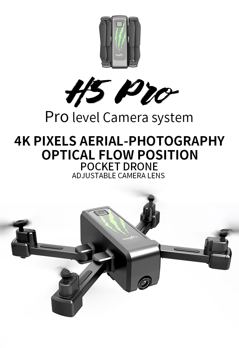 Дрон 4k HD широкоугольная камера 1080p wifi FPV высота может держать Плавание в течение 20 минут VR режим Квадрокоптер H5 Дрон VS Дрон E520S квадракоптер с камерой дрон с камерой квадрокоптер квадракоптер аккумулятор