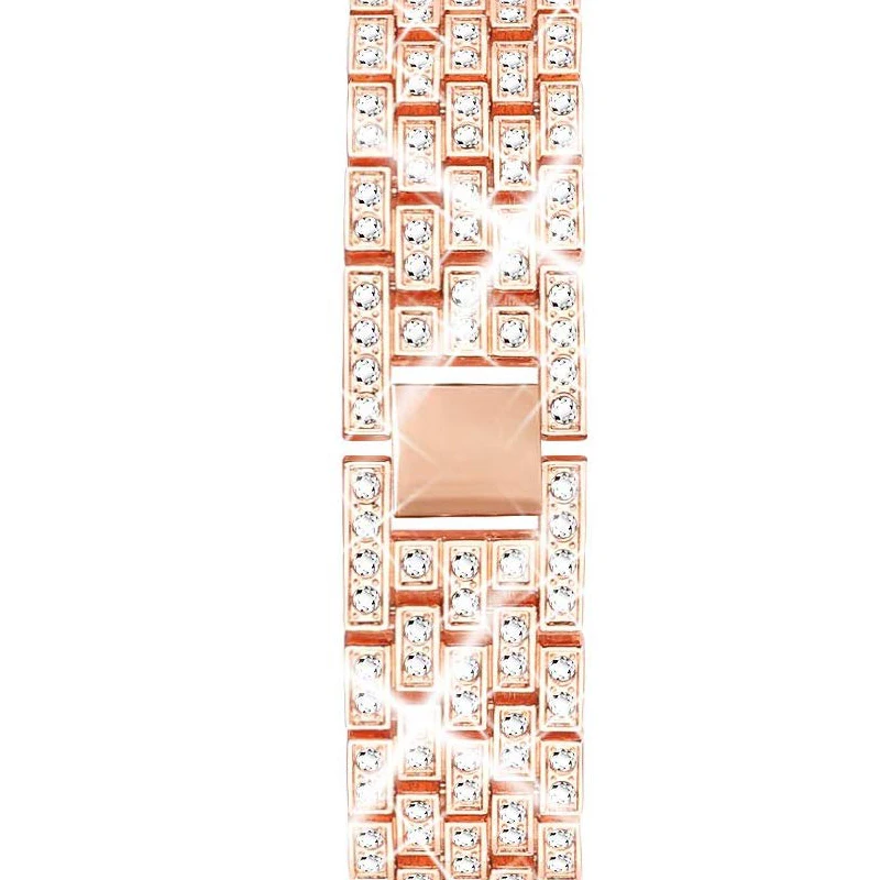 20mm Wrist Strap For Amazfit GTR 42MM Bracelet Luxurious Diamond Watch Strap For Huami Amazfit GTS For amazfit bip Wristband - Цвет: ROSE GOLD