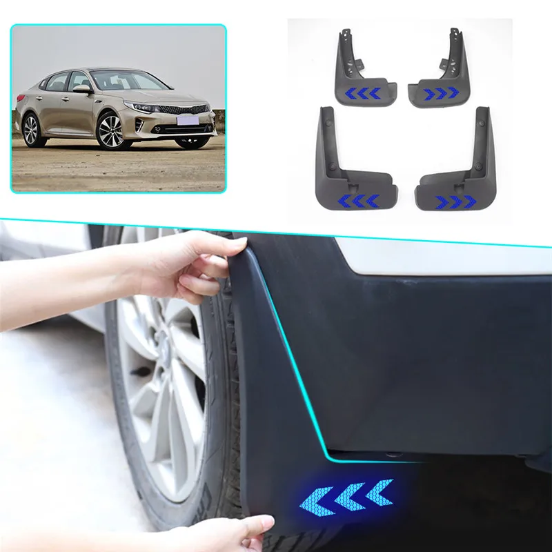 Передние Задние Автомобильные Брызговики для крыла Светоотражающие Предупреждение Брызговики для Kia Optima K5 2011-/ - Цвет: Bule 2015-2017