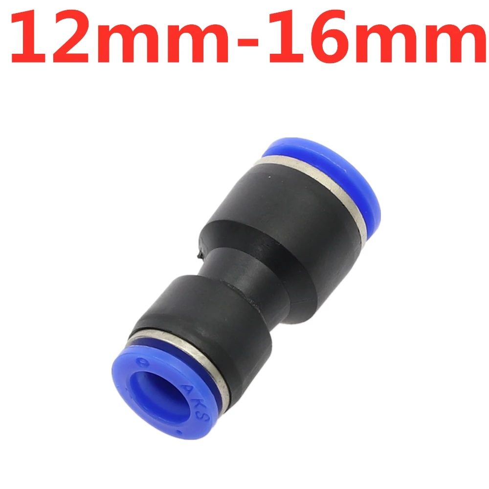 12mm-16mm 1 шт. пневматические фитинги нажимные в прямой Редуктор разъемы для воздушного вакуума водопровод Пластиковые Пневматические детали 4 мм-16 мм OD шланг - Цвет: 12mm-16mm