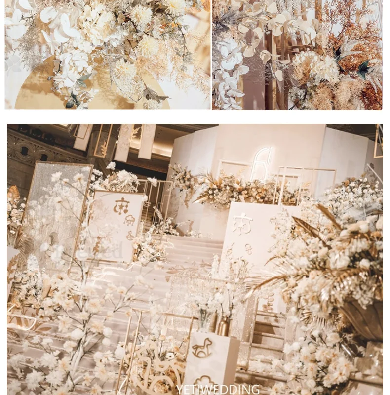 New Fake Plant Champagne Wedding Artificial Flower Peony Fog Roses Wedding Christmas Decoration Flowers Simulation Flower QW202 (3)