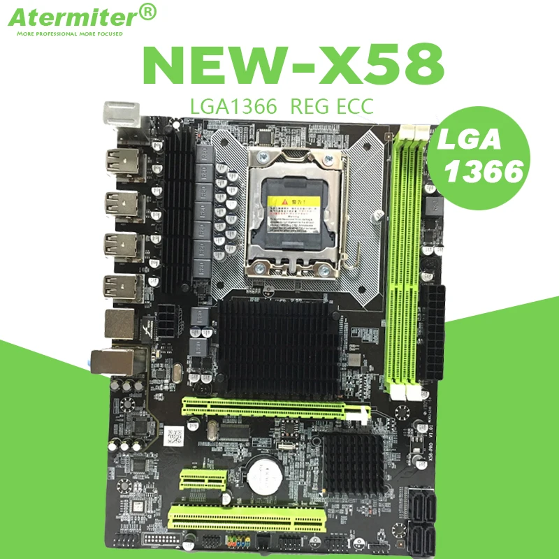Atermiter X58 LGA 1366 материнская плата поддерживает серверную память REG ECC и процессор xeon поддерживает процессор LGA 1366