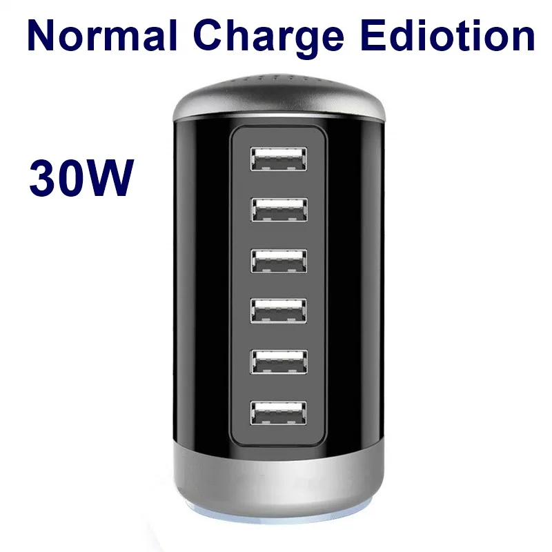 30W Black Tongdaytech 65 Вт USB быстрое зарядное устройство концентратор Быстрая зарядка 3,0 мульти 6 портов usb type C PD зарядное устройство зарядная станция Каррегадор порт atil - Тип штекера: 30W Black