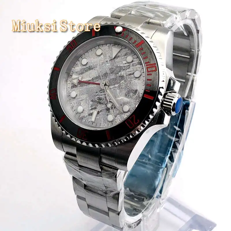 style 7 40 мм Bliger серебряная крышка из сапфирового стекла керамический ободок GMT окно даты автоматические мужские топ роскошные механические часы - Цвет: style 7