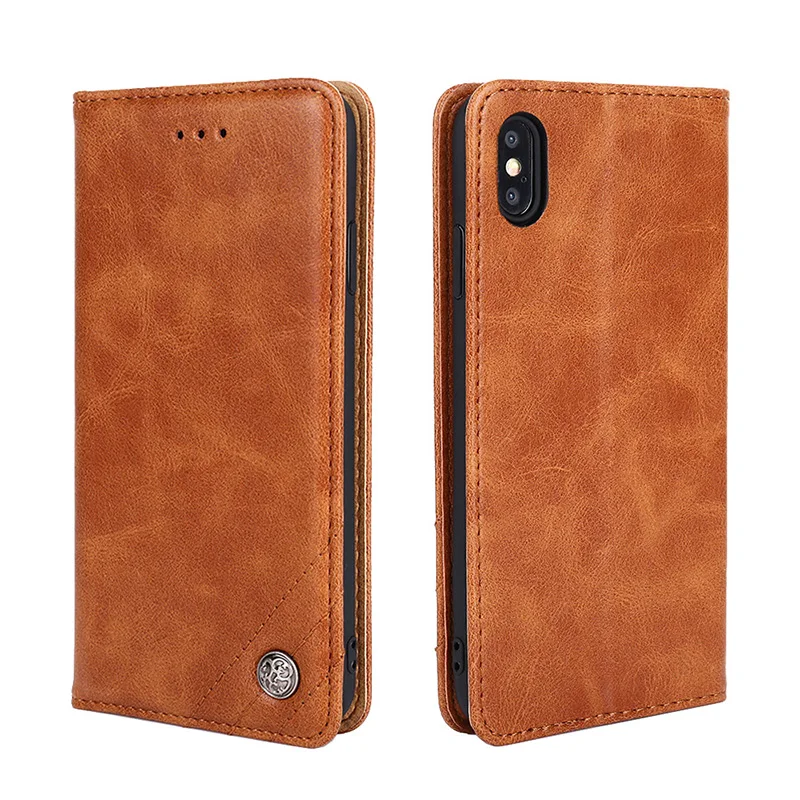 Винтажный чехол-бумажник из искусственной кожи с откидной крышкой для Xiaomi Redmi 6 7