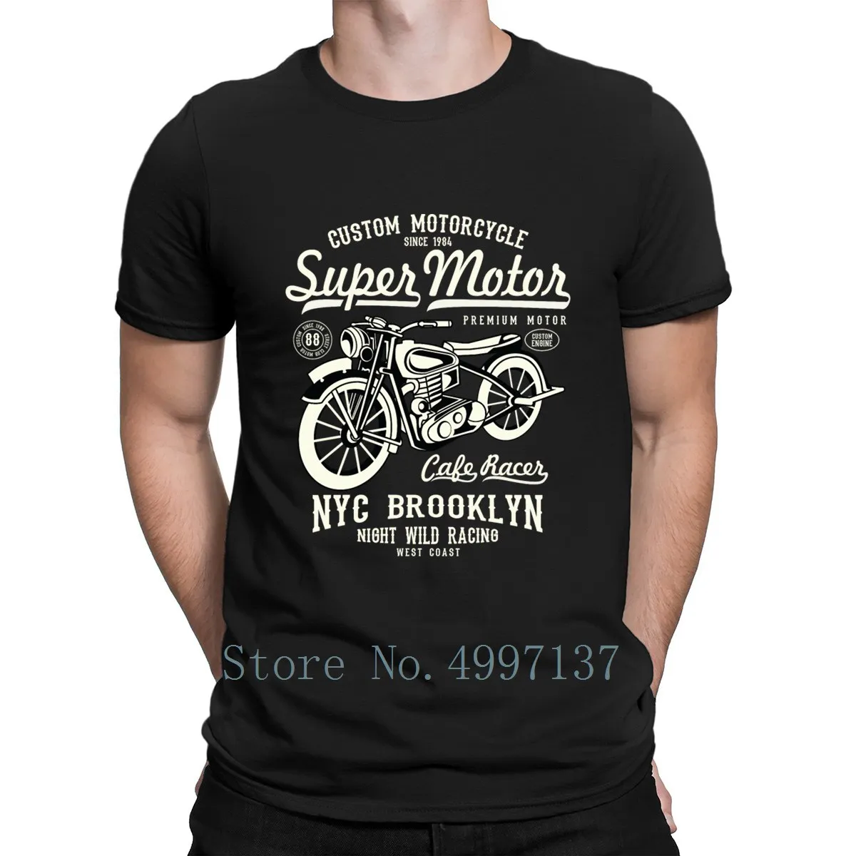 

Custom Motorcycle Super Motor Cafe Racer T Shirt Create Round Neck Sunlight Summer Building Homme Unique 100% Cotton Shirt
