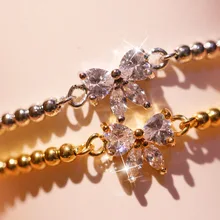 Bee Sister Аксессуары Элегантный Простой браслет с бабочками из кристаллов браслет для женщин цепочка Ювелирные изделия золотого цвета дропшиппинг