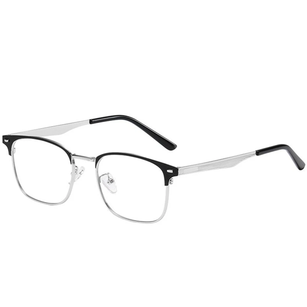 1,56 показатель преломления рецептурные линзы очки мужские металлические квадратные очки для близоруких Для мужчин 0-0,5-0,75-1,0-1,25-6,0 - Цвет оправы: Black-Silver