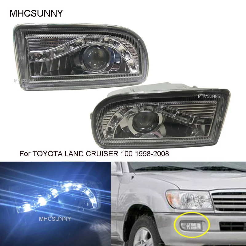 Передний бампер светодиодный Противотуманные фары для TOYOTA LAND CRUISER 100 1998-2008 4700 LC100 UZJ100 FZJ100 HDJ100 водительская ходовая лампа