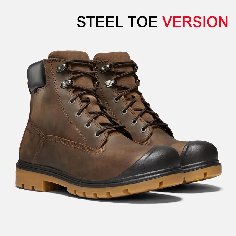Steel Toe Мужская Уличная походная обувь мужские ботинки из натуральной воловьей кожи с стальным носком противоскользящие водонепроницаемые прогулочные сварочный башмак мужские рабочие ботинки ковбойские повседневные Ботинки Martin Большие размеры - Цвет: Steel Toe