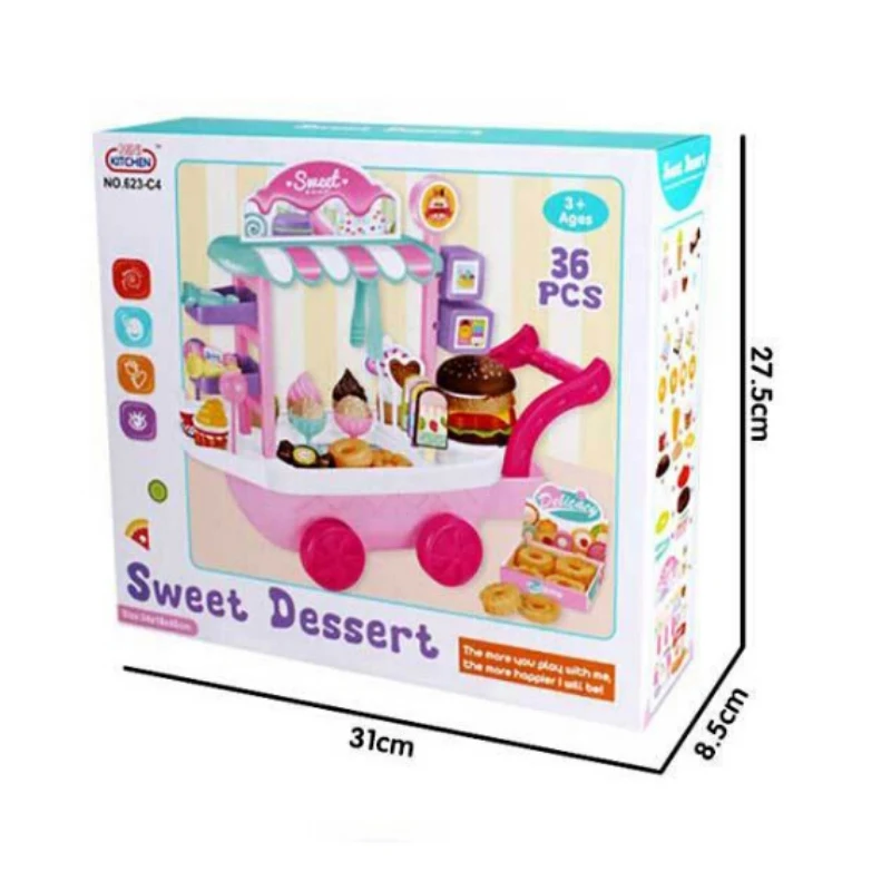 Веселая детская коляска с мороженым, детские развивающие Кухонные Игрушки для раннего развития, детский игровой набор