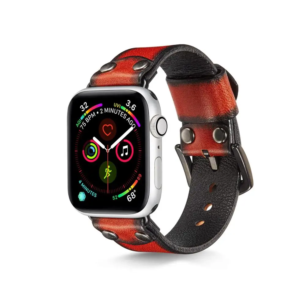 Ремешок для часов кожаный apple watch 1/2/3/4/5 38/42/40/44 мм | Наручные часы