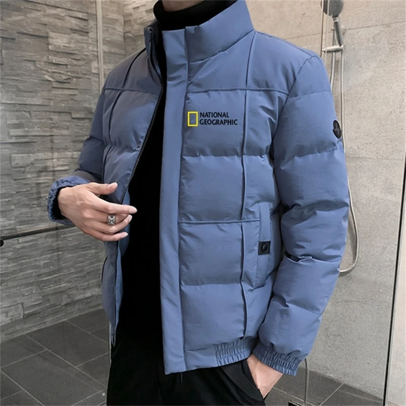 mens puffer coat 2022 autumn and winter new National Geographic brand parka men's casual cotton coat high-quality stand-up collar jacket mountain equipment lightline jacket