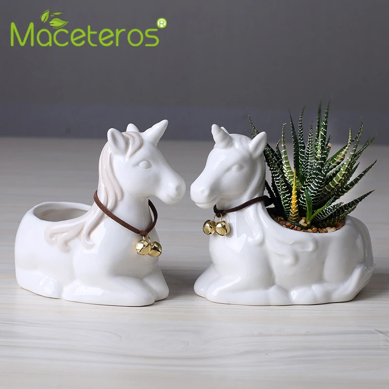

Modern Simple Ceramic Cartoon Sculpture Decoration Creative Succulent Small Flower Pot Green Potted Gardening Decoation Supplies