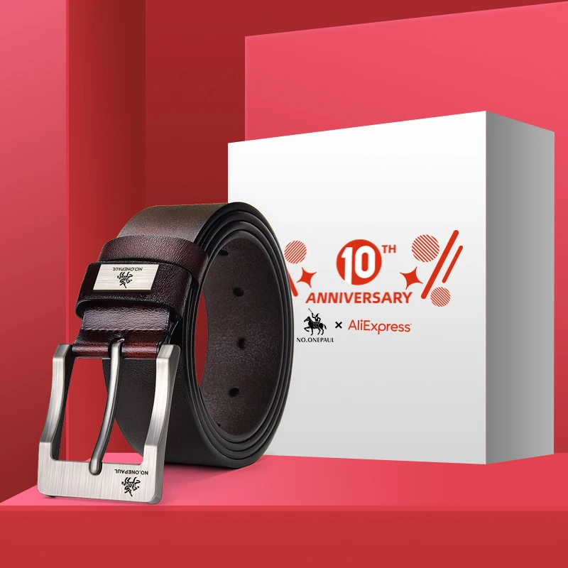 

NO.ONEPAUL AliExpress 10th Anniversary Gift Box Belt, Vintage Belts, Tactical Belts, Automatic Buckle, Leather