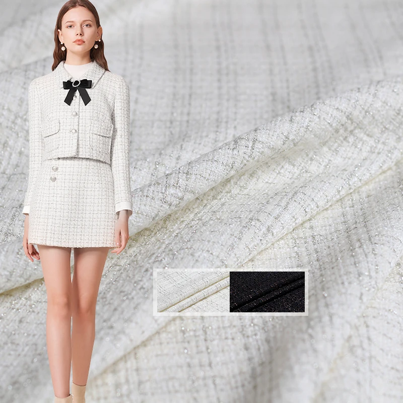 Pearlsilk французская твидовая ткань Fil Lumiere осенняя куртка платье костюмы для шитья