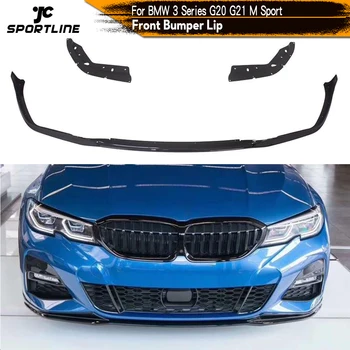 

PP Glossy Black Front Bumper Lip Spoiler Splitters For BMW 3 Series G20 G21 M Sport 2019 2020 Front Spoiler Apron