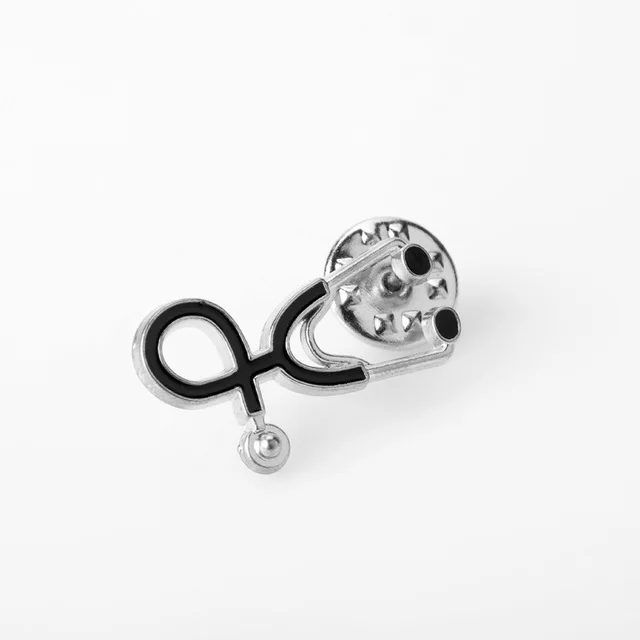 silver Медицинский инструмент, броши, дефибриллятор, ларингоскоп, шприц, нагрудные булавки, золото, серебро, стетоскоп, значки, сумка, ювелирное изделие для доктора медсестры - Окраска металла: silver