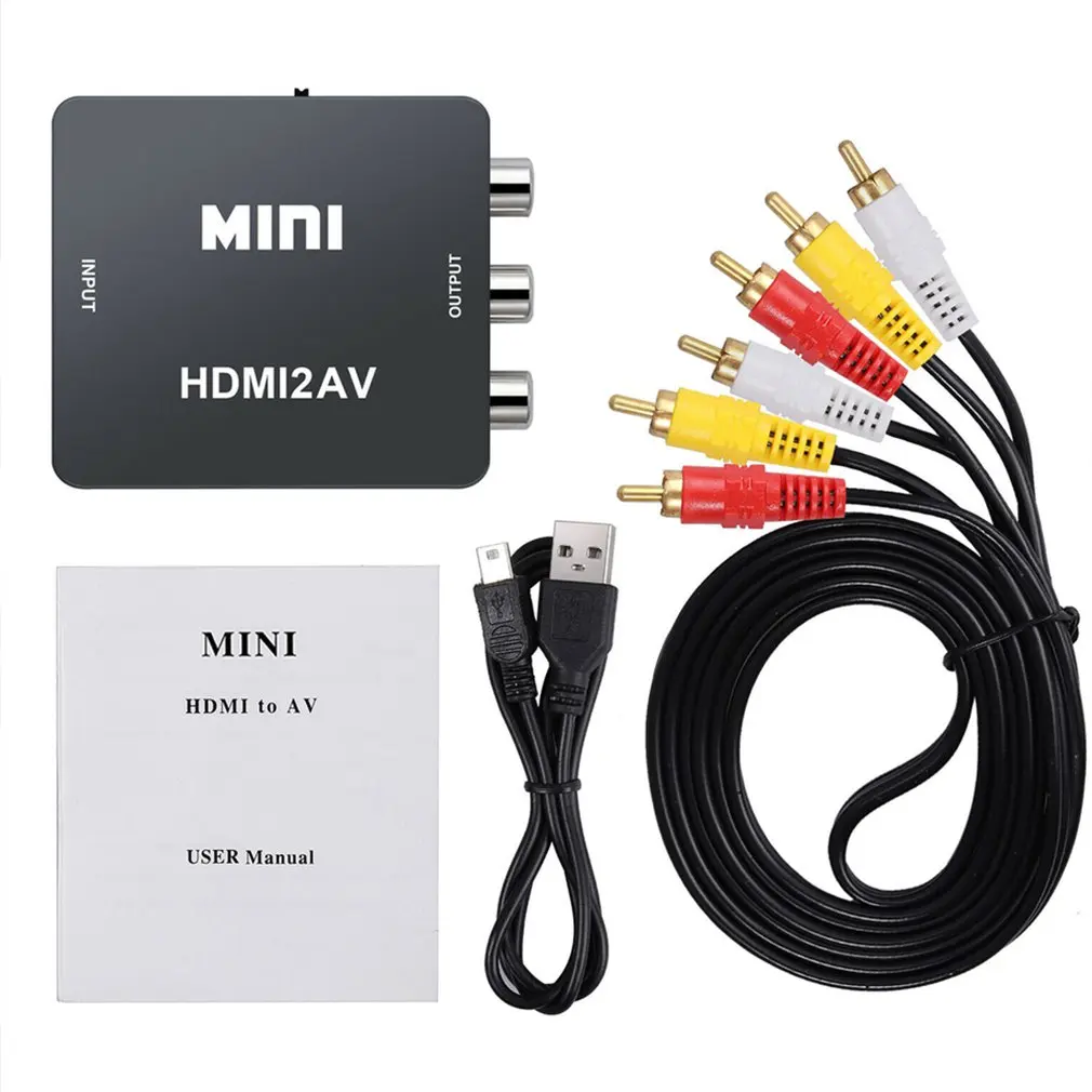1080P HDMI RCA AV преобразователь композитный CVBS Аудио Видео адаптер для PAL/NTSC