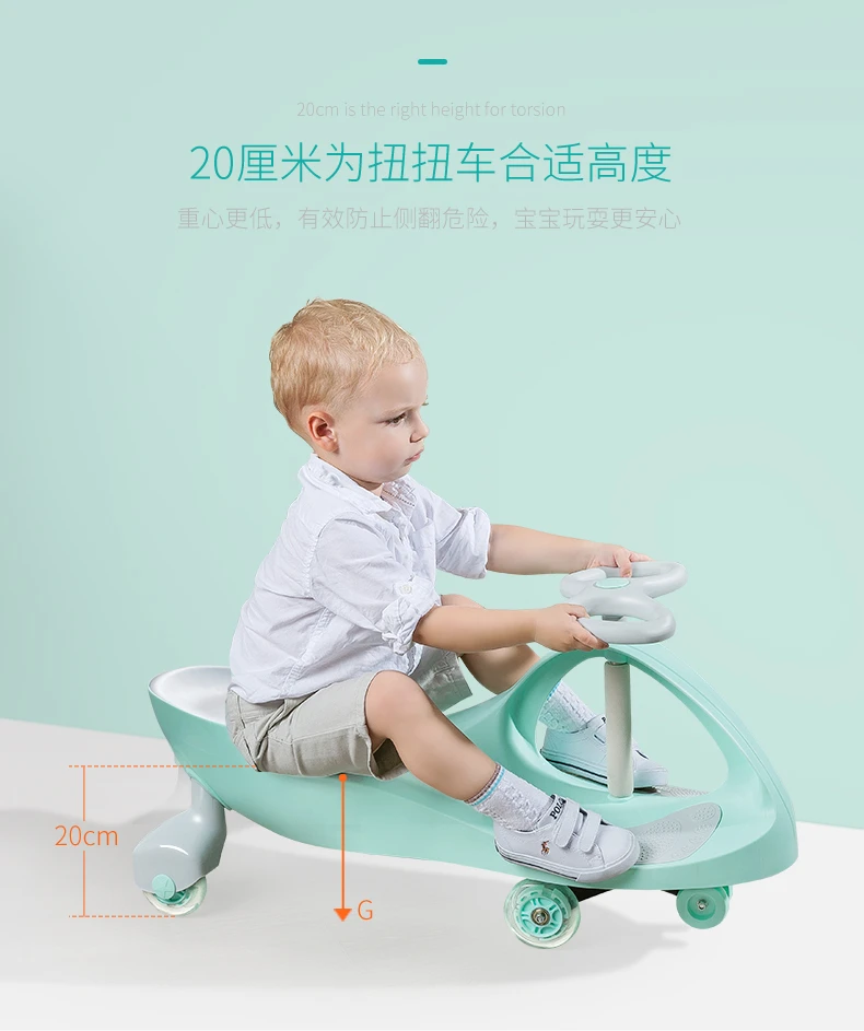 Sale New Twist car child bicycle yoyo balance Trolley caster buggy 1-3 male and female baby mute round swing Pedicab vehicle 10