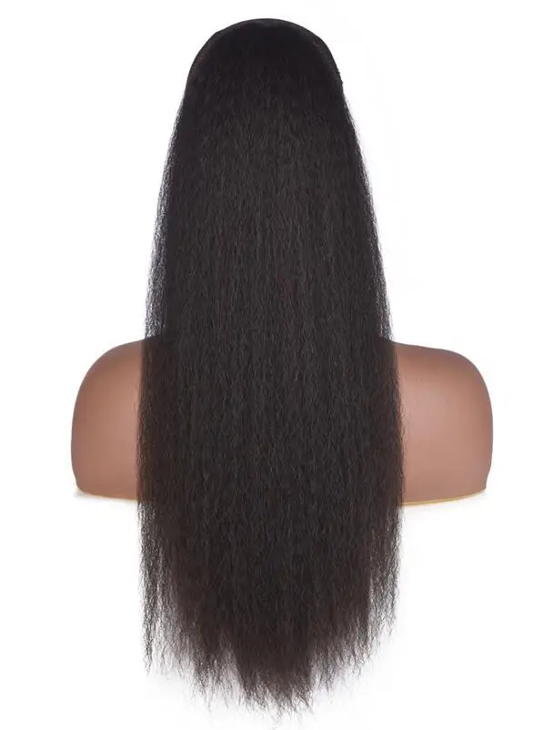 Женская заколка для затылка для наращивания волос Femme Drawstring Afro Puff Kinky ПРЯМОЙ хвост Синтетический шиньон высокотемпературное волокно - Цвет: #4