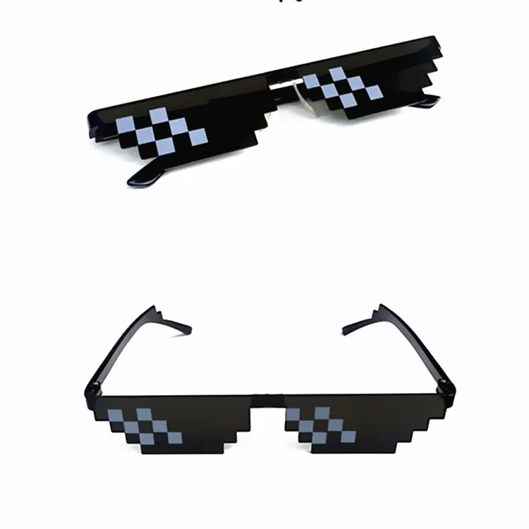 1 шт. мозаика 8 бит Thug Life солнцезащитные очки пиксельные для мужчин и женщин очки для вечеринки UV400 Винтажные очки унисекс подарок игрушка водительские очки