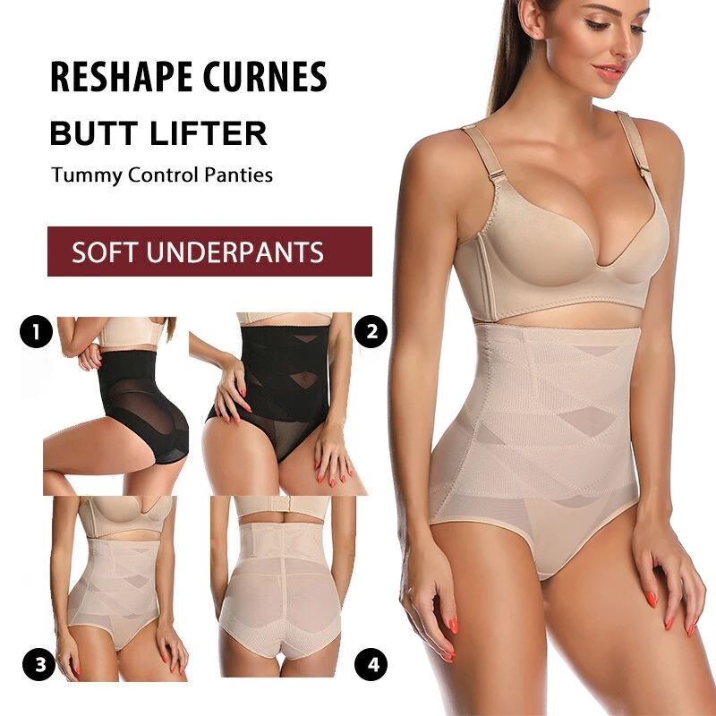 Cross Compression Abs Shaping Pants for Postpartum Abdomen Garment Tummy Tuck High Waist Control Butt Lifter for Women Slim