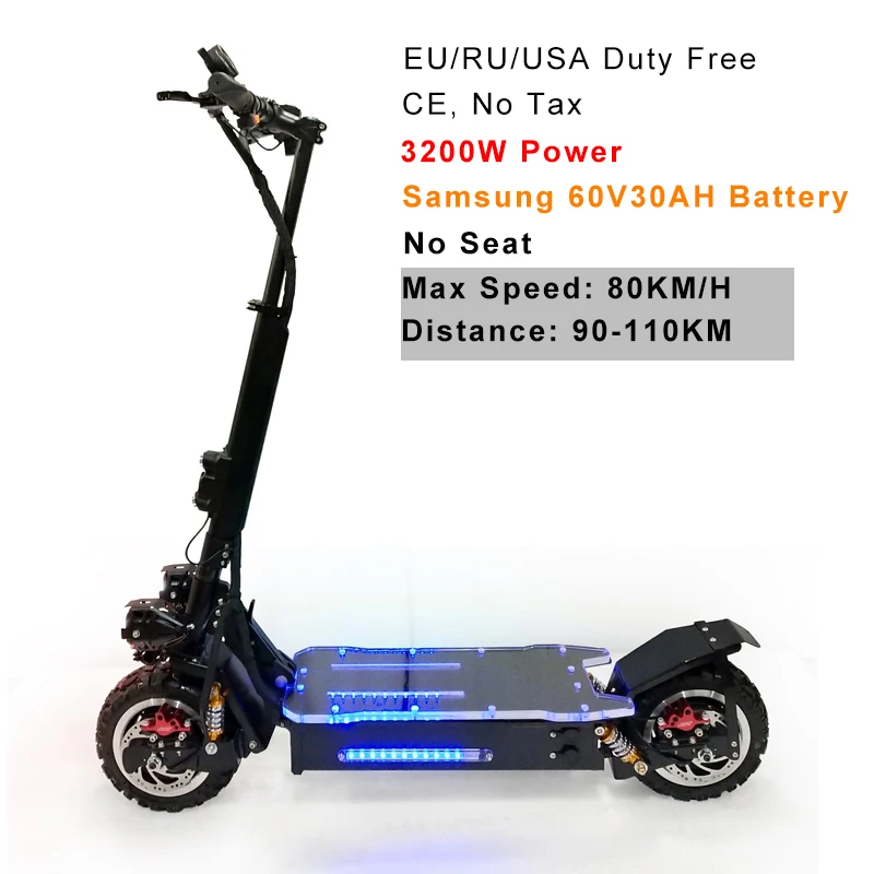 Стиль samsung 60 в 3200 Вт 1" мощный Электрический скутер 26Ah 30Ah 80 км/ч складной электрический скутер для взрослых Ebike E скутер CE - Color: 3200W SAM30A NO seat