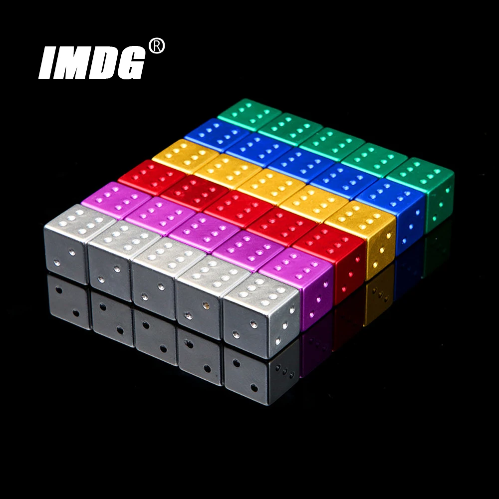 Colorful aluminum alloy metal dice 16mm square corner 5pcs/pack game dice dice set acrylic dice