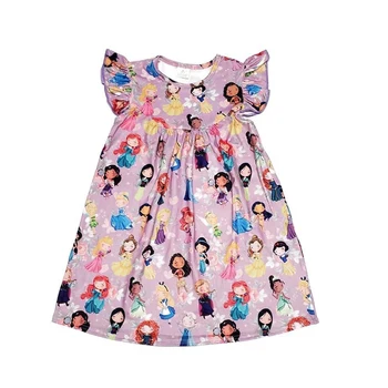 

boutique girls' summer pearl dress princess pattern fancy print for cute girls dresses