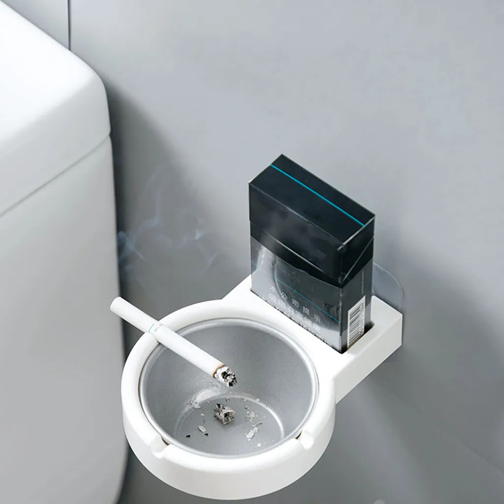 

Wall-Mounted Ashtray Smoke Ashtray Ash Cylinder Holder Portable For Office Bathroom lighter Cigarette Tray Tobacco Storage F1231