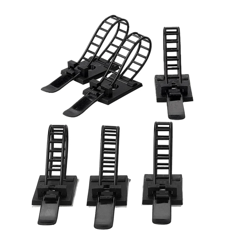 

40Pcs Cable Clips Clamp for Wire Tie Cable Mount Adjustable Cable Tie Fix Holder Clips Black