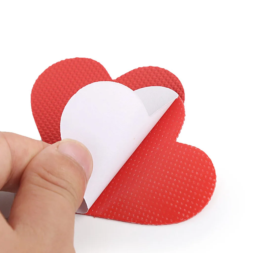 6 Pairs Womens Self-Adhesive Anti-Slip Red Heart Shoe Sole Protectors Skid Proof Grip Pads Patches