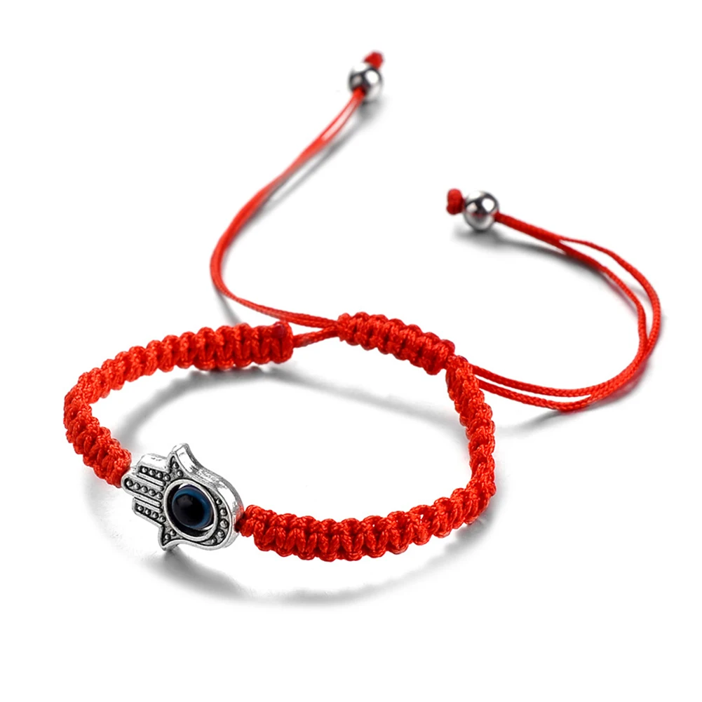 

Rinhoo Lucky Red String Thread Hand Palm Bracelets Blue Turkish Evil Eye Charm Women Handmade Friendship Jewelry Lovers Gifts