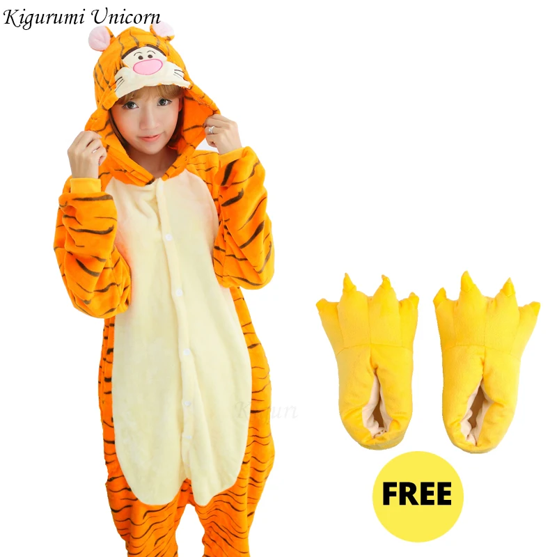 Пижама с единорогом Kigurumi, пижама с Пикачу для взрослых, для мальчиков, девочек, женщин, мужчин, для пар,, зимний Пижамный костюм, одежда для сна, Фланелевая Пижама - Цвет: Коричневый