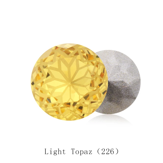 Round Rivoli Glue On Rhinestones 10mm Pointback Stones DIY Crafts Shiny Glass Strass High Quality K9 Crystals Light Topaz