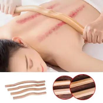 

4pcs/Set Body Massage Wood Gua Sha Scraping Stick Back Shoulder Neck Waist Relax Massage Tools