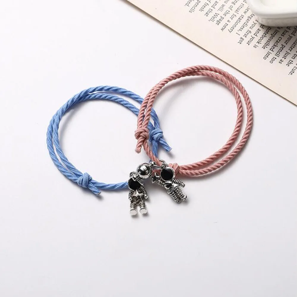Bracelet Jewelry Couple Bracelet Astronaut Rubber Band Magnet Stone Bell Bracelet Knot Head Rope