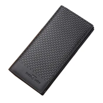 

New Men Wallets Classic Long Style Card Holder Male Purse Quality Zipper Large Capacity Weave pattern Zipper wallet