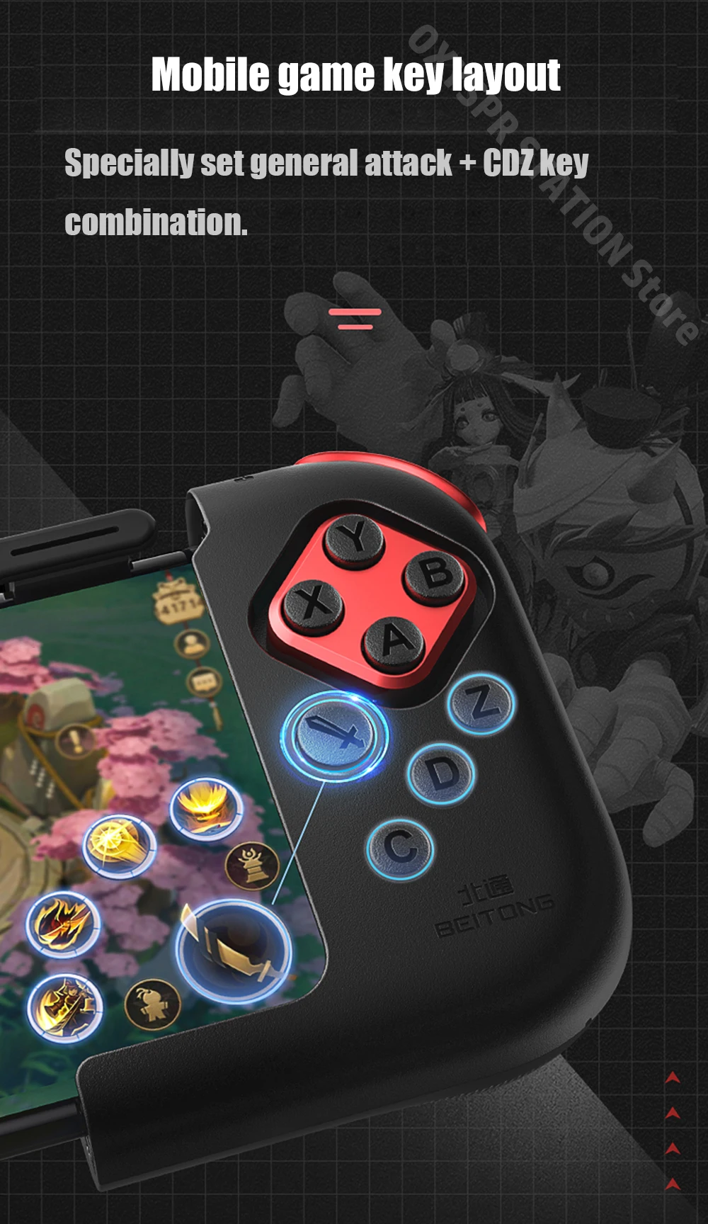 Betop BEITONG G3 Mobile Game Controller Bluetooth Gamepad,Magnetic Absorption For Android For Huawei HarmonyOS,Mechanical Keys