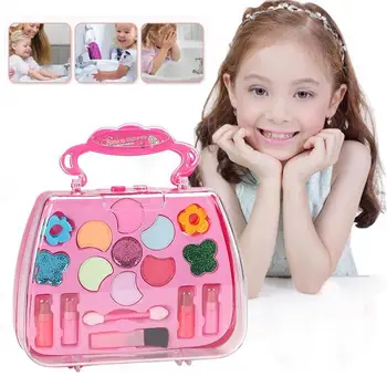

1pc Fashion Girl Makeup Toy 3D Cosmetic Bag Pretending Play Princess Cosplay Pink Make Up Non-toxic Kit Kids Christmas Gift