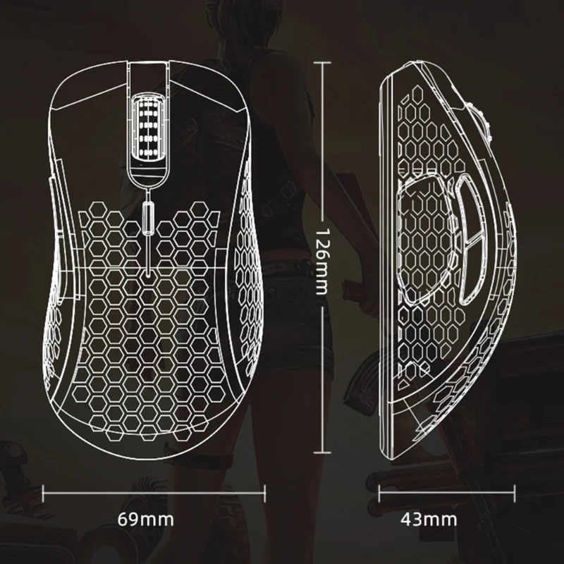 M65 цветной RGB светильник вес проводная мышь полый сотовый корпус игровая 6 точек